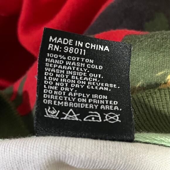 Hustle Gang Camo Graphic Pullover Sweatshirt Red Mint Green Streetwear 3XL - Picture 5 of 7